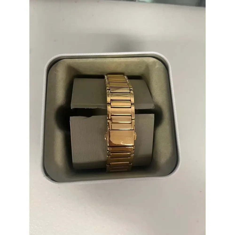 Michael Kors MK3313 Womens Gold Crystal Watch White MOP Dial Stainless Steel